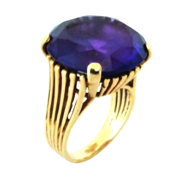 18K Yellow Gold 16CTS Royal Amethyst Ring - Picture 4 of 4